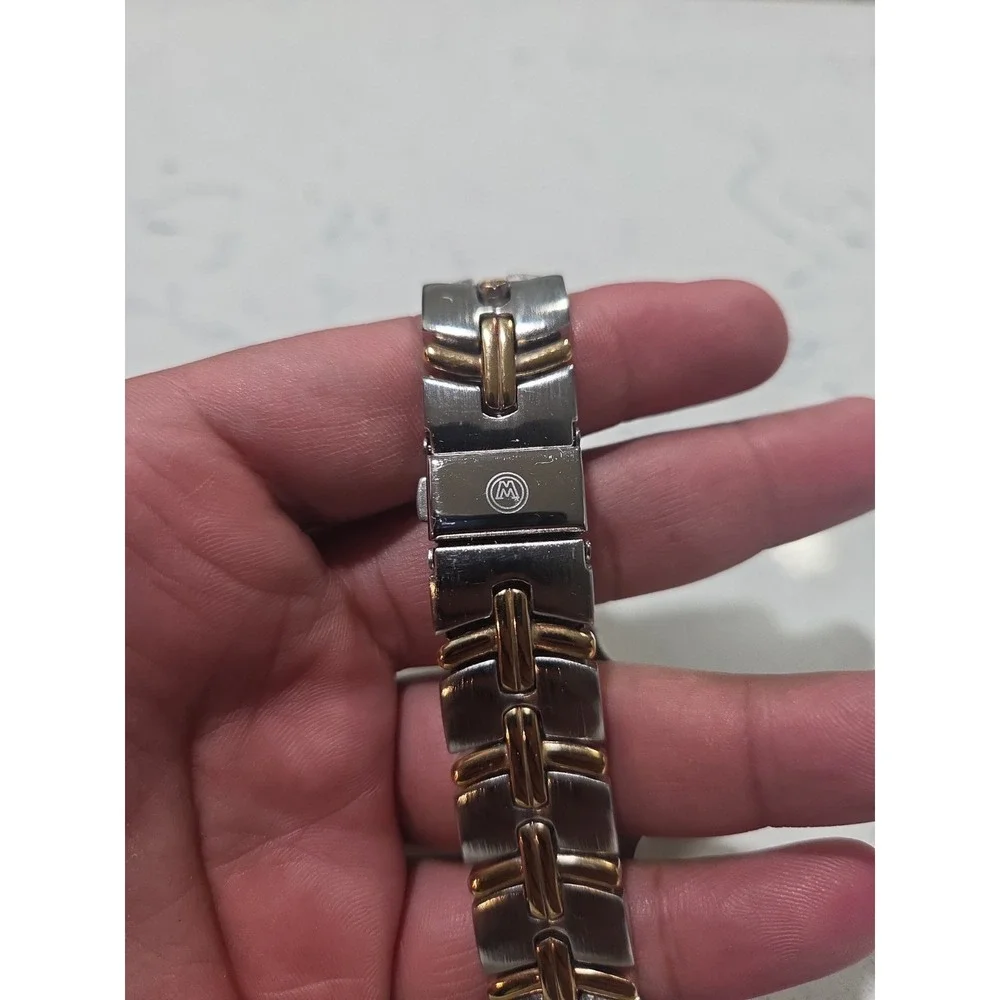 Movado Museum Two-Tone Quartz Watch Black Dial Gold Accents